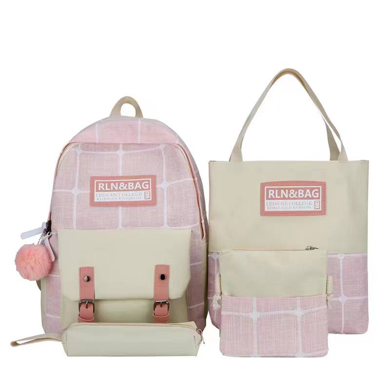 TAS RANSEL IMPORT 4IN1 BACKPACK KANVAS OS190722 MURAH FASHION SEKOLAH KULIAH KERJA JAKARTA