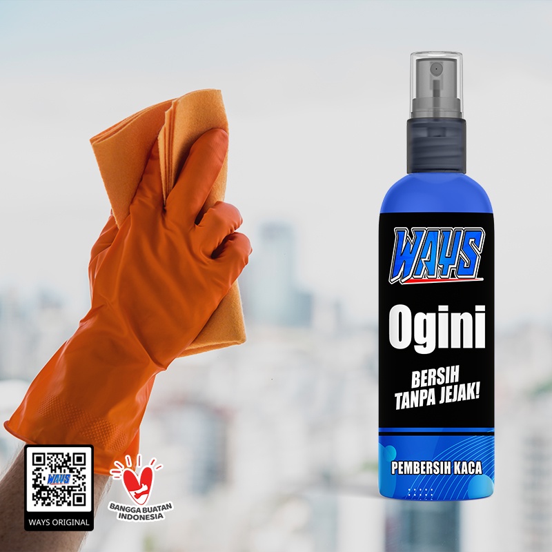 A007 | WAYS Ogini Spray Pembersih Noda Bercak Kaca Cermin Jendela Mobil Kulkas Kompor Glass Cleaner