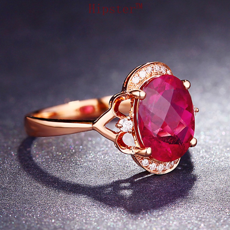 Hot Sale Classic Fashion European and American Entry Lux Red Crystal Adjustable Size Ring