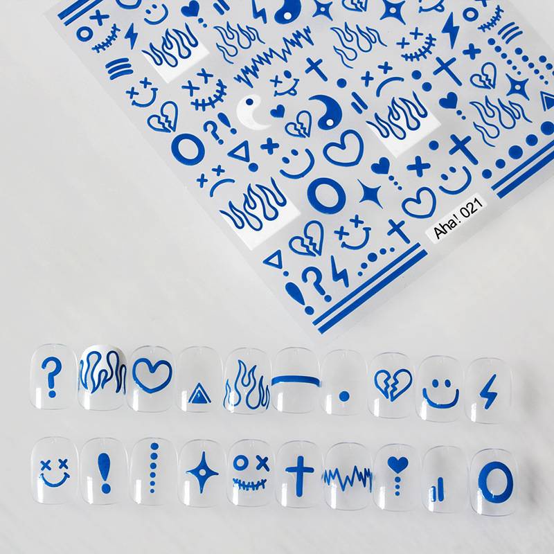 1 Lembar / Pak Stiker Kuku Foil Transfer Air Motif Matahari / Bulan / Awan Untuk Nail Art / Manicure Diy