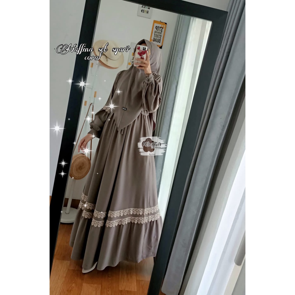 [JUMBO] Produk Terbaru Athata By Dzee/ Gamis Busui Naffina Set Syar'i