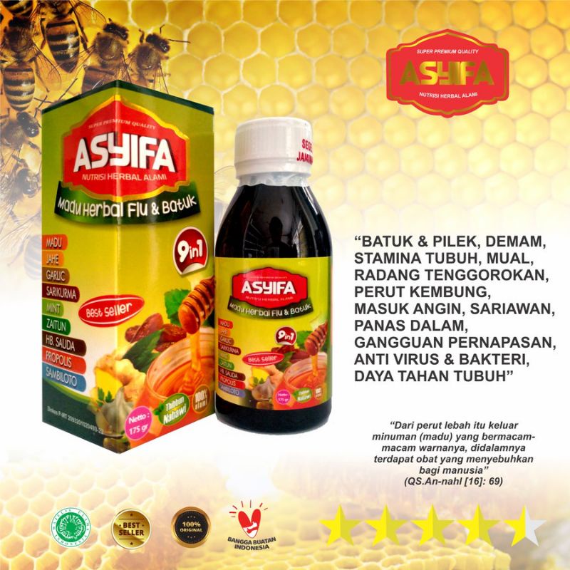 Asyifa Madu Herbal Flu &amp; Batuk 9 in 1 Madu Batuk Asyifa 9 in 1