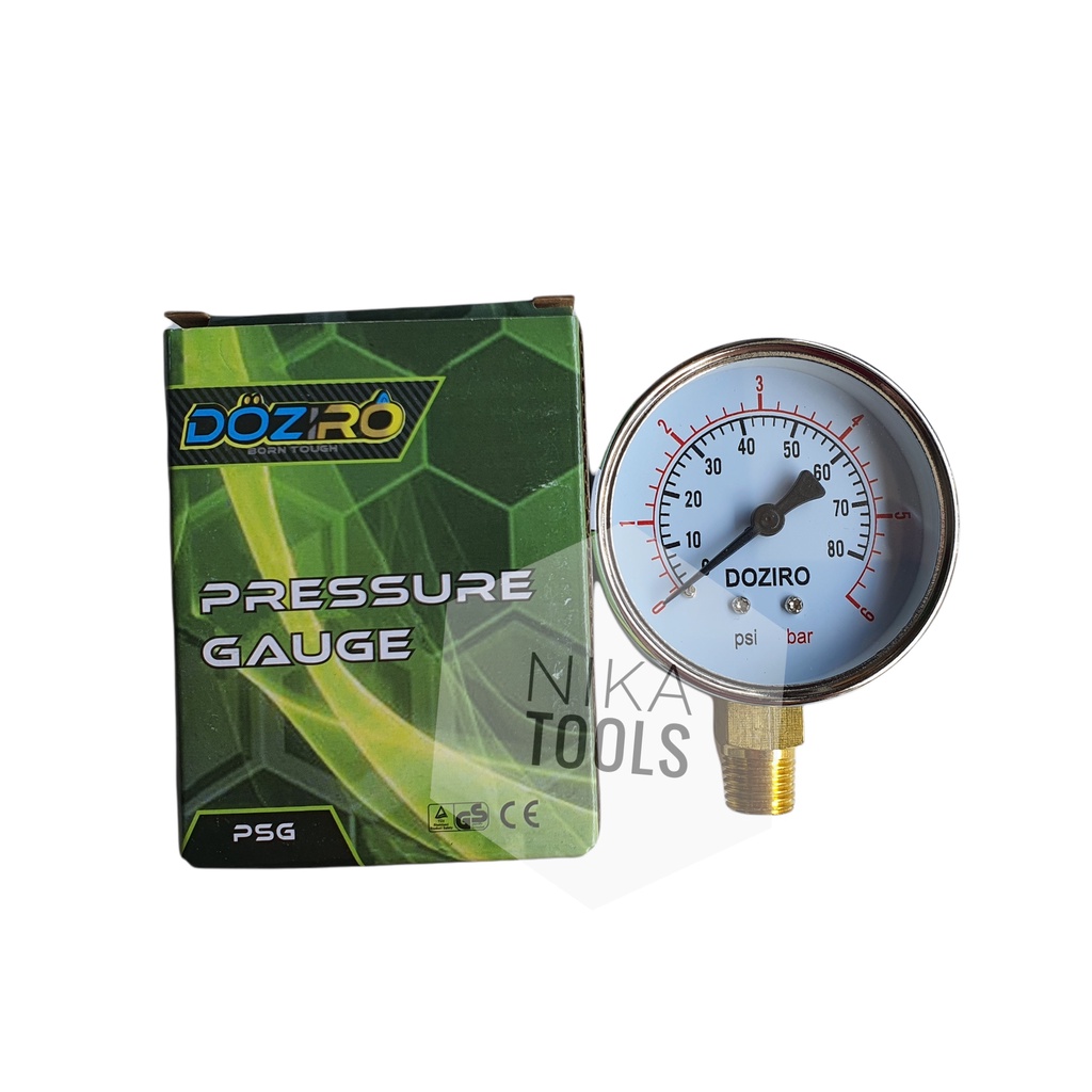 Pressure Gauge 6Kg Manometer Alat Ukur Tekanan Angin Doziro