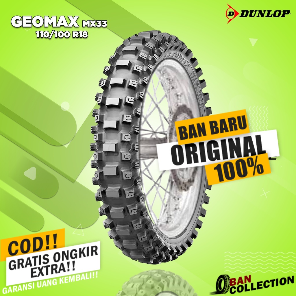 Ban Motor TRAIL // DUNLOP GEOMAX MX33 110/100 Ring 18 NON TUBELESS
