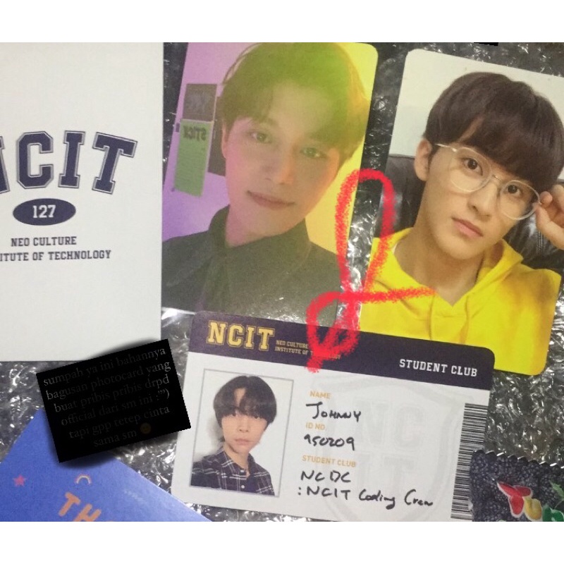 NCIT Photopack Taeil night id card student Johnny Mark day Doyoung night
