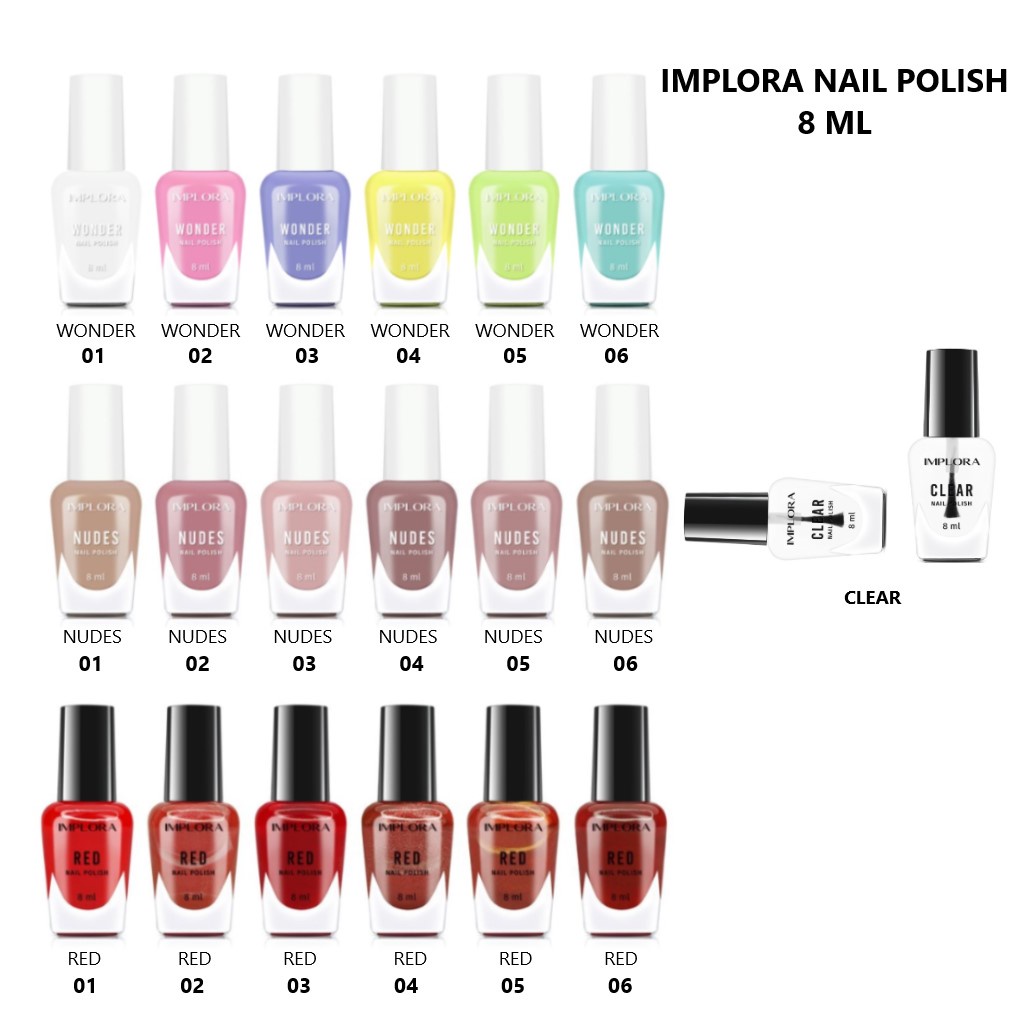 Implora Nail Polish Box Isi 6 Kutek Kuku Pewarna Kuku Kutek Murah Kutek Implora Cat Kuku