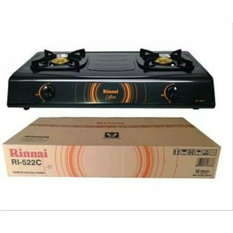 Kompor Gas Rinnai Teflon 2 Tungku Original