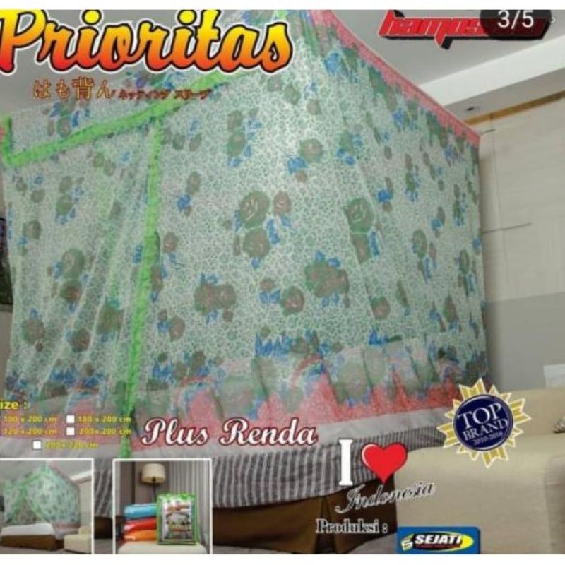 klambu prioritas ori 100% premium/klambu hamosena ukuran 200×200 super jumbo 100% ori kemasan tas/ kelambu kotak motif tebal premium 100% ori