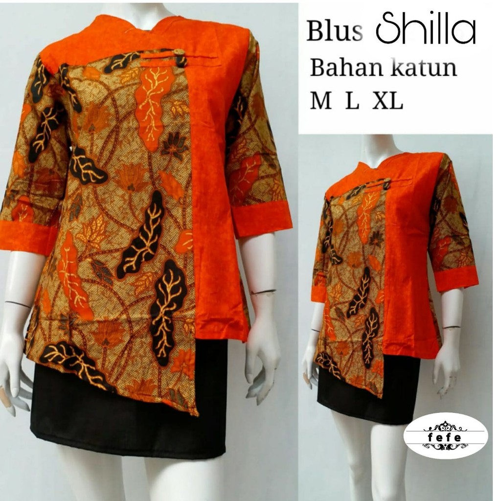 BAJU BATIK WANITA MODEL BLUS MASA KINI BLUS SHILLA