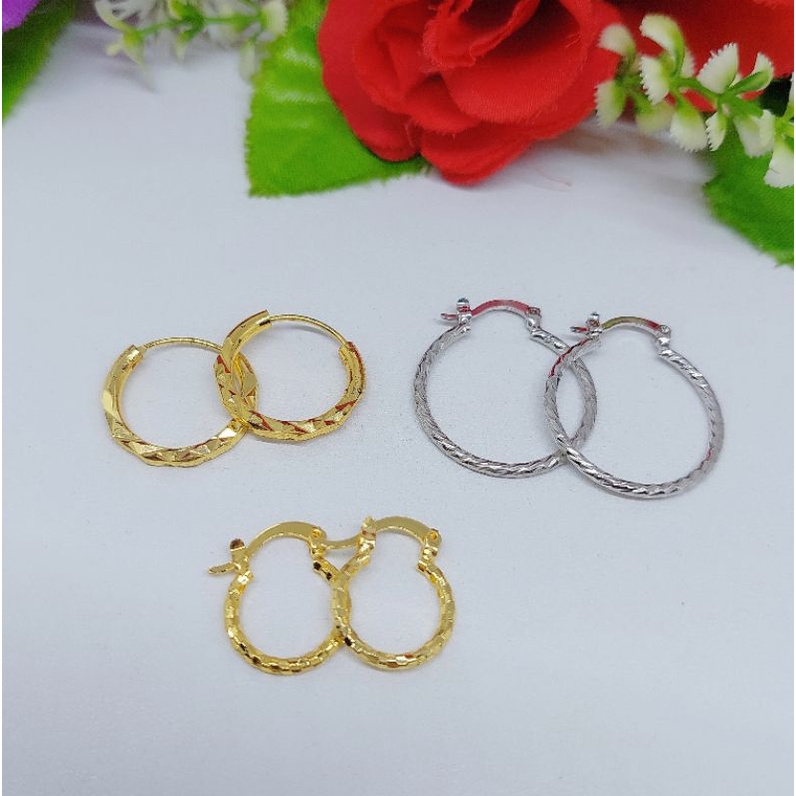 Anting keroncong lapis emas 24k