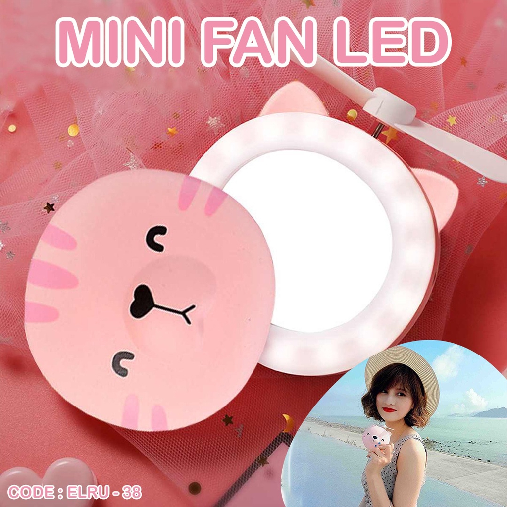 MINI FAN LED . Kipas Genggam Kipas Angin Portable Kipas Lipat Listrik Elektrik Kecil Karakter