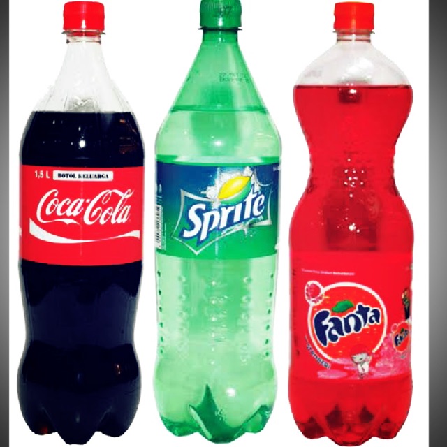 Coca cola, sprite dan fanta/botol 1,5 liter