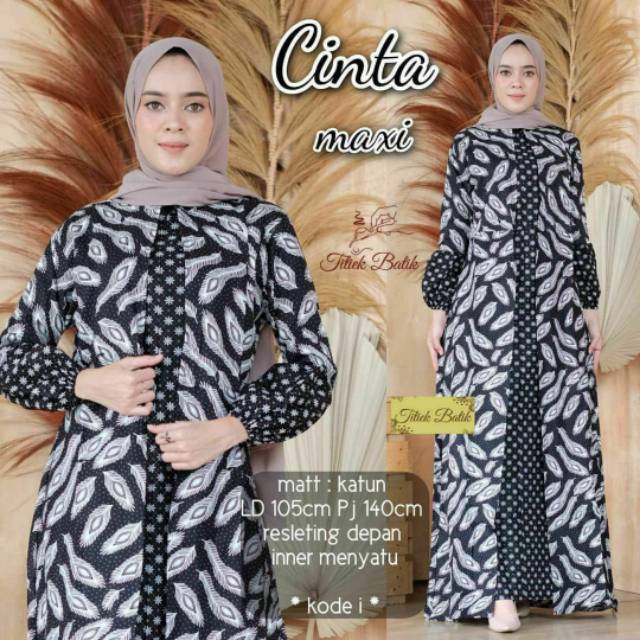 Gamis Cardy Wanita Dewasa Batik
