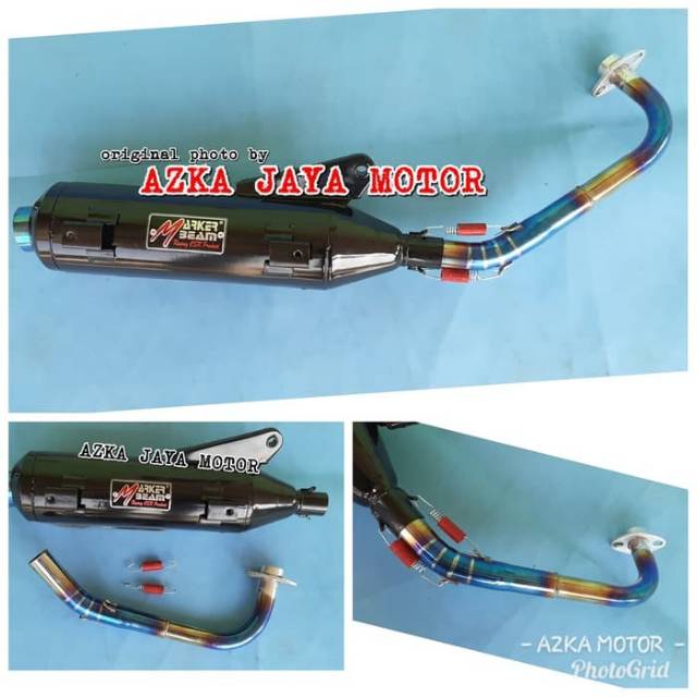 Knalpot racing bobokan Yamaha Mio smile leher pelangi stainless