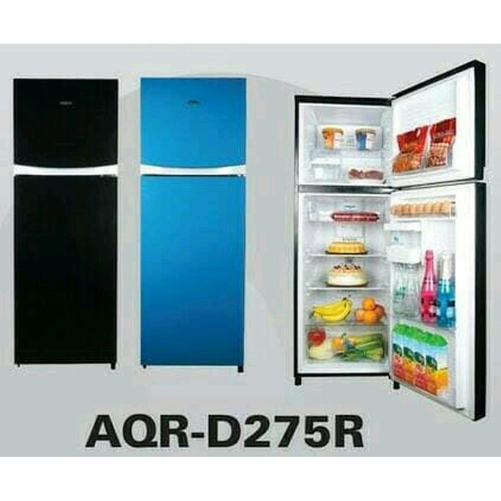 AQUA AQR-D275R Kulkas 2 Pintu Kaca Inverter AQRD275R 275L AQRD275 AQR-D275 Tempered Glass