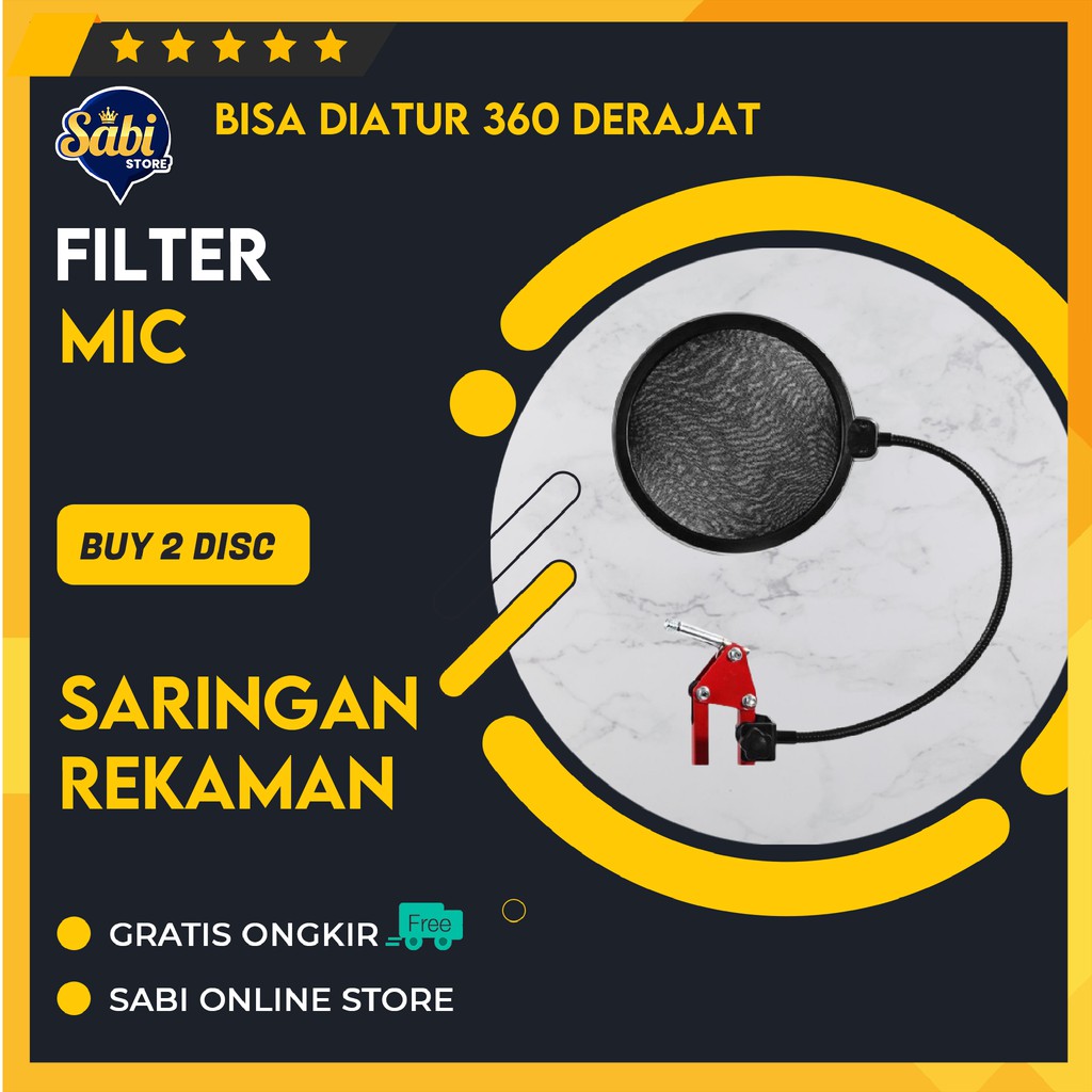 SARINGAN MIC / POP SHIELD FILTER MIKROFON / DUAL LAYER BOP SUARA