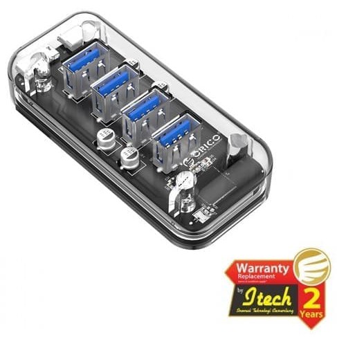 Usb hub orico 4 port usb 3.0 transparent f4u-u3