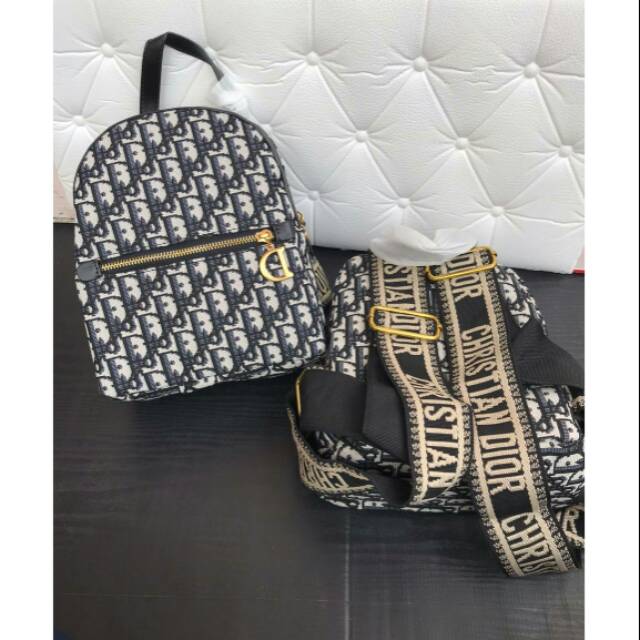 RANSEL DIOR MINI BAHAN KANVAS