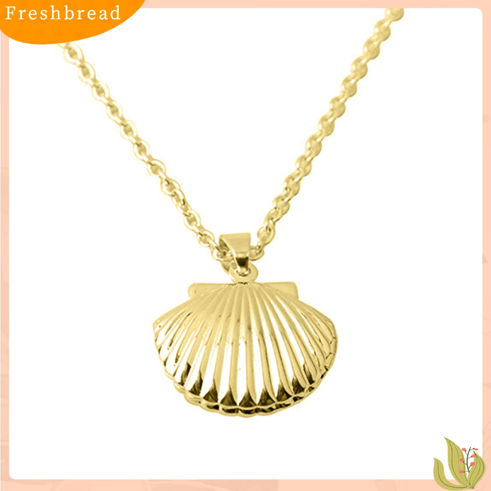 [TERLARIS]Women's Stylish Sea Shell Locket Pendant Alloy Chain Necklace Jewelry Gift