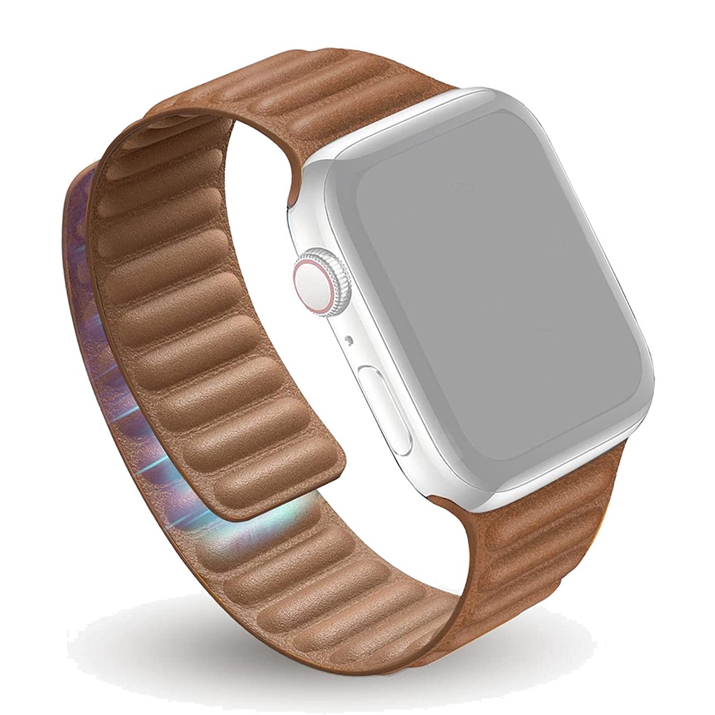 Genuine Leather Strap for APPLE WATCH 7 6 SE 5 4 3 iWatch Leather Magnetic Loop Band 41 45 44 42 40 38mm