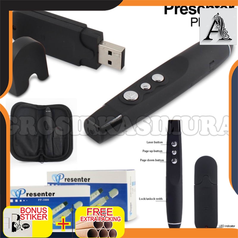 

Promo Wireless Laser Pointer Presenter PP 1000 - Hitam