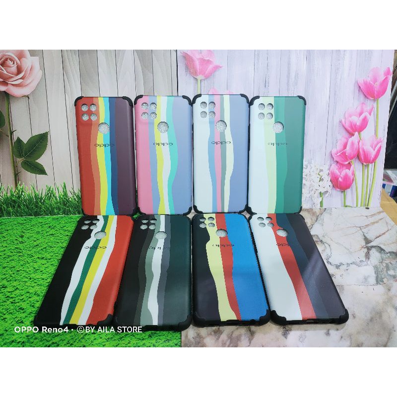 OPPO A16 A15/A15S A54 RENO 5  VIVO Y12S/Y20/Y20S/Y20SGCASING SOFT CASE RAINBOW MODEL TERBARU