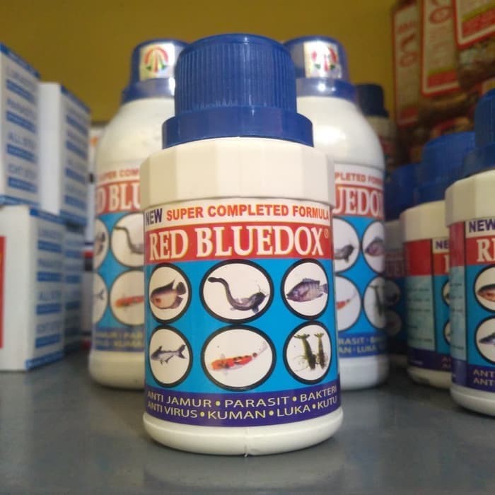 RED BLUEDOX 125ml Obat Ikan Anti Jamur Parasit Bakteri Kuman Dan Luka