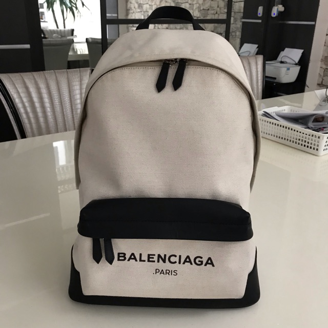 Balenciaga Navy Backpack Bianco Nero Shopee Indonesia