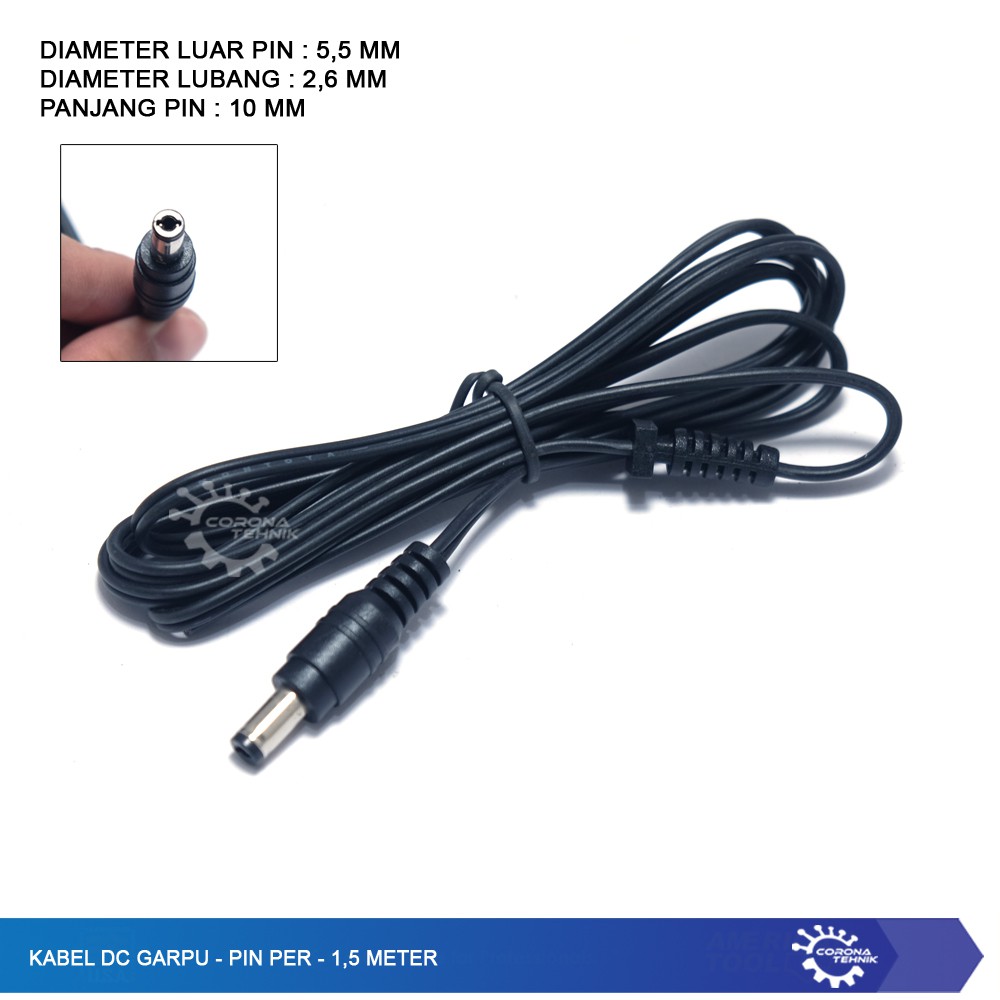 Kabel DC Garpu - Pin Per - 1,5 Meter