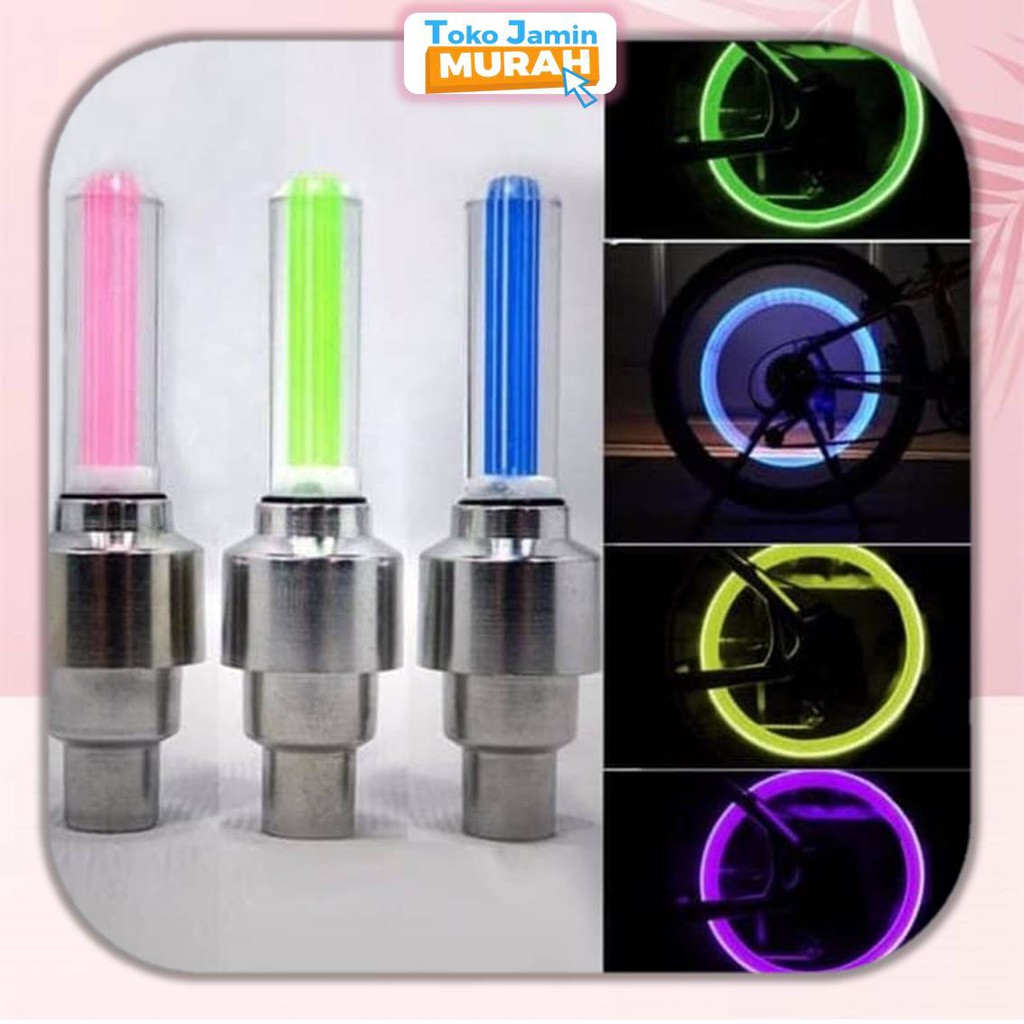 COD TJM Tutup Pentil LED Nyala Per 1 pcs Lampu Roda Ban