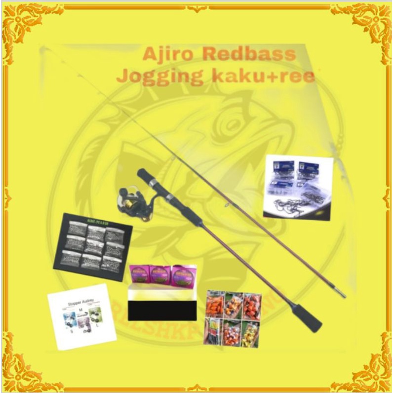 satu set joran pancing jigging ajiro dooka redbass 165cm 180cm 198cm 20lb