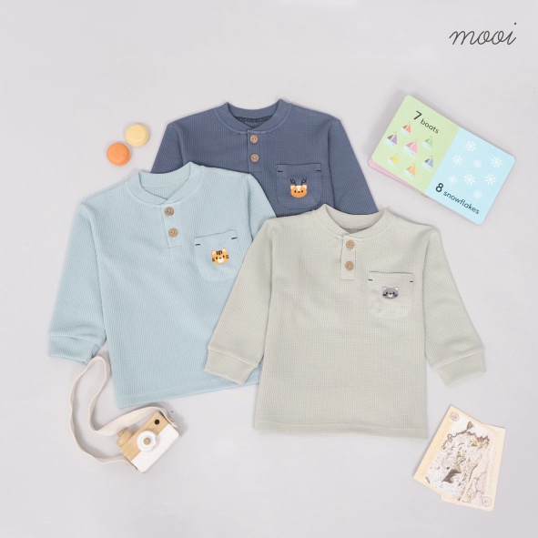 PROMO 7.7 PROMO BAJU LEBARAN MURAH MOOI ARA POCKET WAFFLE MOOI BAJU KANTONG LENGAN PANJANG ANAK 1-5 TAHUN