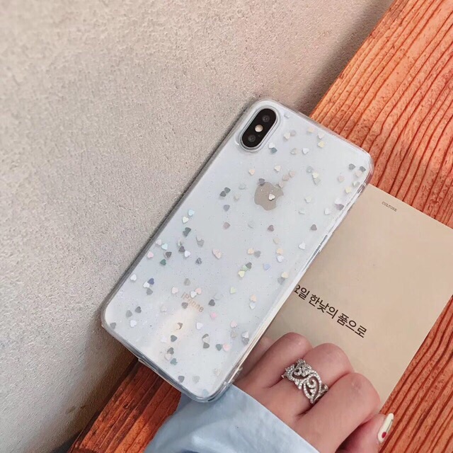 Glitter love case iPhone Oppo Vivo Xiaomi Samsung Huawei 6 6s 8 8+ X Xs Xr  Note 9 S10 S10+ S10e 7+