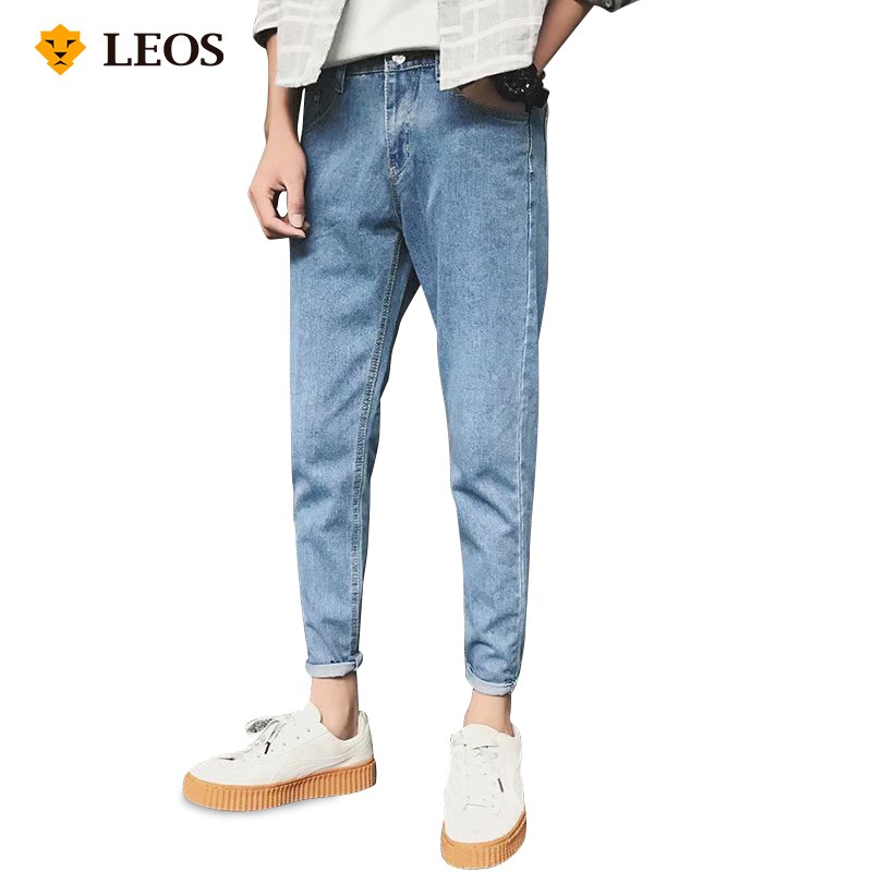 LEOS Celana  jeans  pria anak  muda  ala fashion korea 