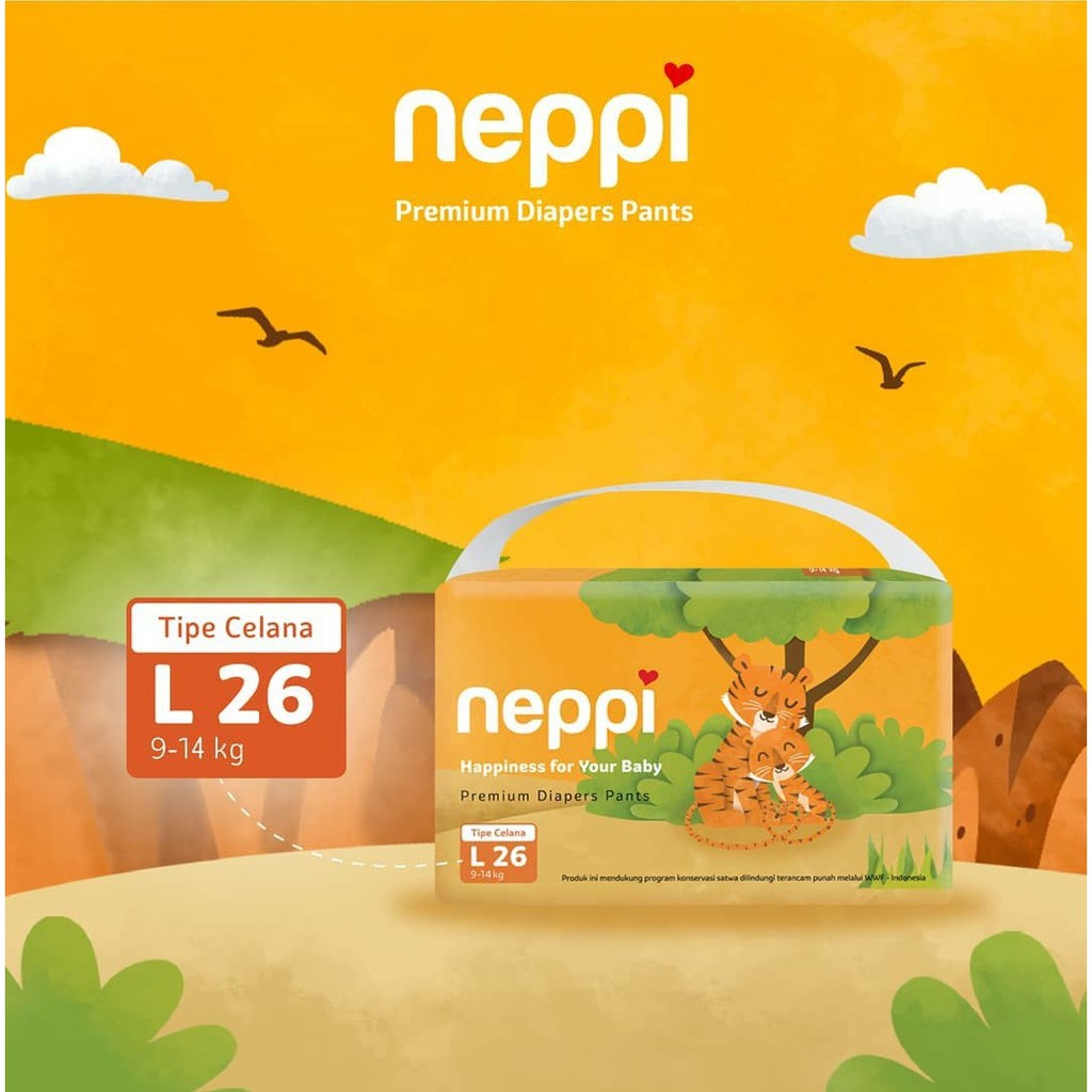 NEPPI Diapers PANTS Premium M 28 / L 26 / XL 22 / XXL 18 Popok Celana Anak Bayi Pampers Murah