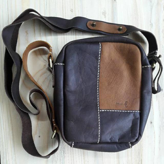 Tas Kulit Sapi Crazyhorse Handmade Tali Kulit Panjang