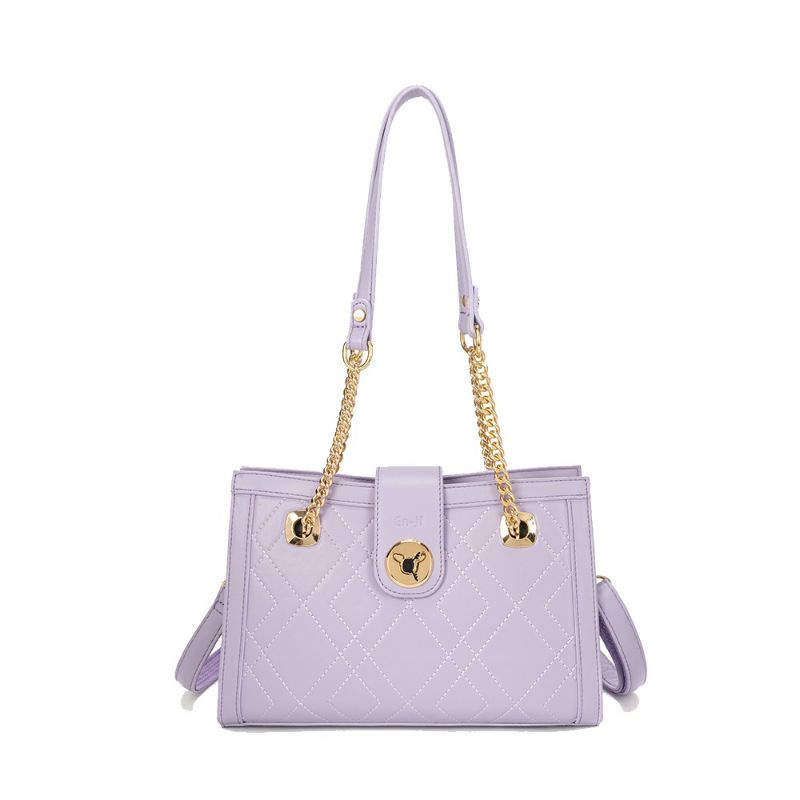 enji shoulderbag tas bahu handbag lilac cream hitam