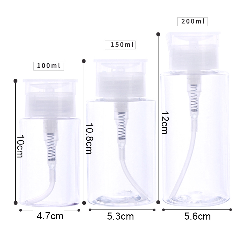 100ml  150ml  200ml Empty Plastic Dispenser Bottle/Press Pumping Empty Plastic bottle/ Makeup Remover Water Pressing Bottle/ Travel Refillable Bottles/ Push Down Empty Pump Makeup Container Bottle