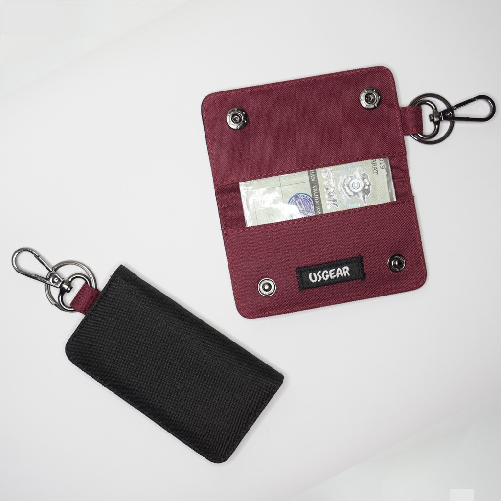 Dompet STNK E-TOLL SIM Mobil Motor / Gantungan Kunci STNK / Hitam Maroon - UGDK0007