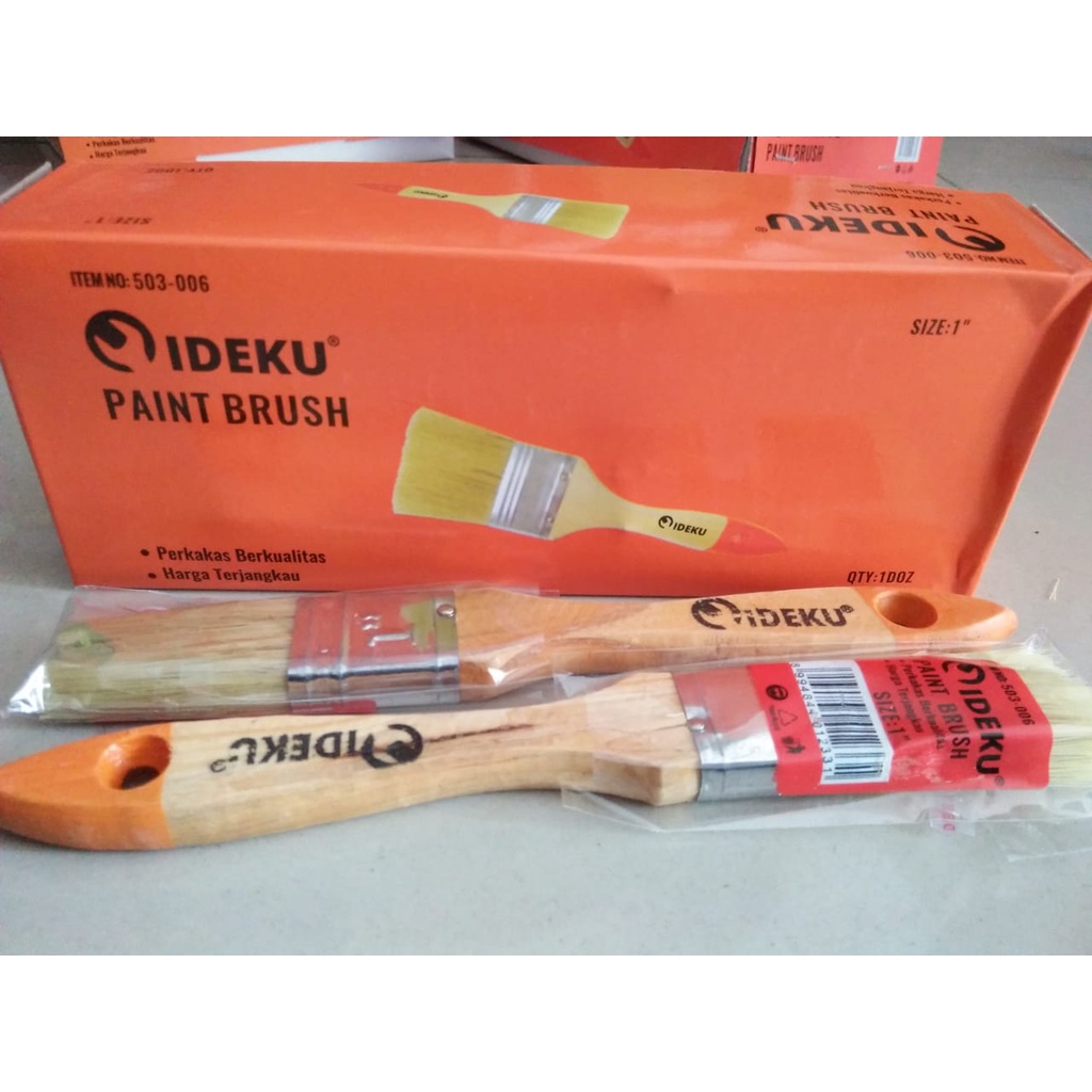 

IDEKU Kuas Cat Bulu Putih 1" - Kuas Cat Bulu Putih Ideku 1 Inch
