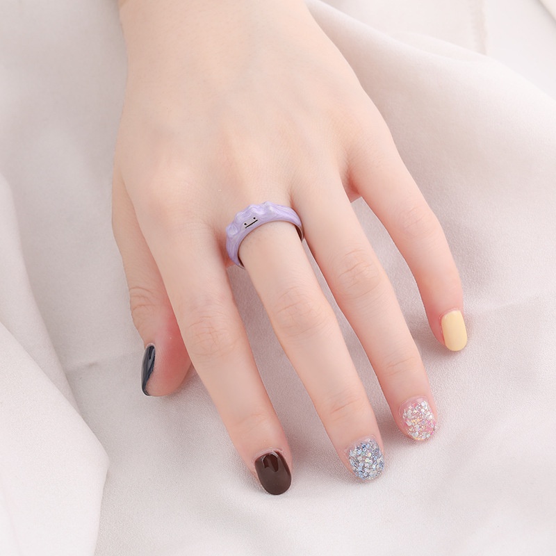 Sweetheart Ins New Design Wind Can Dream Purple Treasure Kaleidoscope Cute Smiley Monster Ring