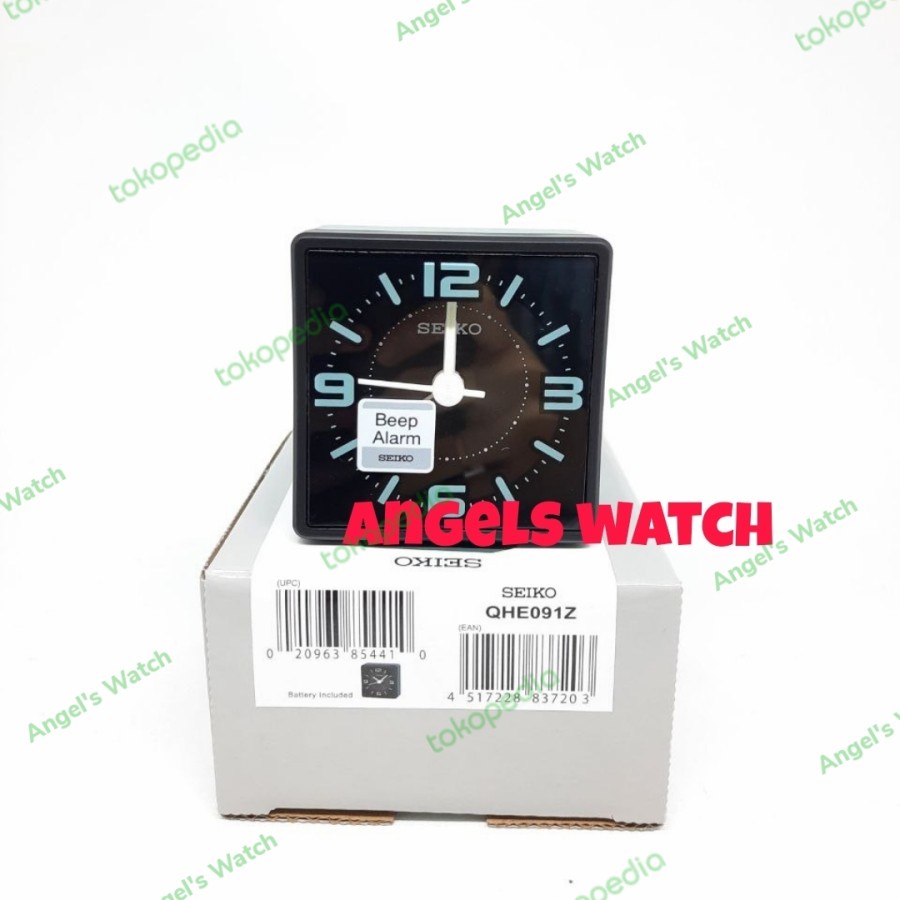 jam weker beker seiko qhe091 lumibrite beep alarm - Cokelat