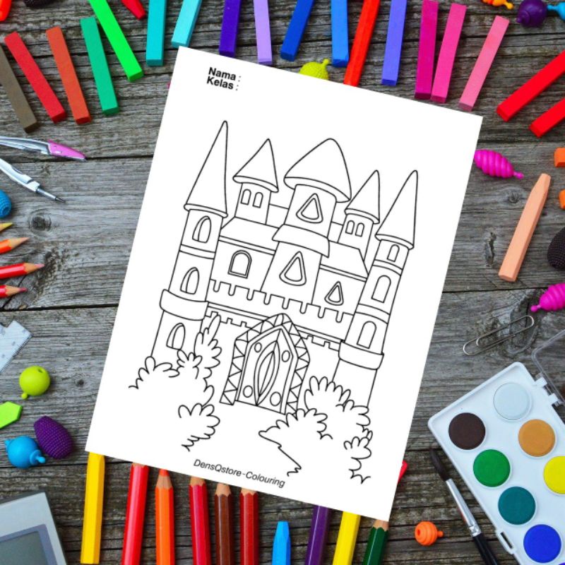 

Kertas Mewarnai Anak Tema Castle / Kertas Gambar / Kertas Mewarnai Gambar (10 Lembar)