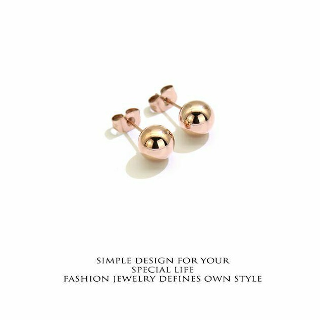 GG Anting Tusuk Bundar Titanium Simple