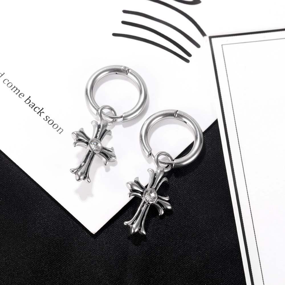 1 Pc Anting Liontin Salib Warna-Warni Gaya Korea Untuk Pria Dan Wanita