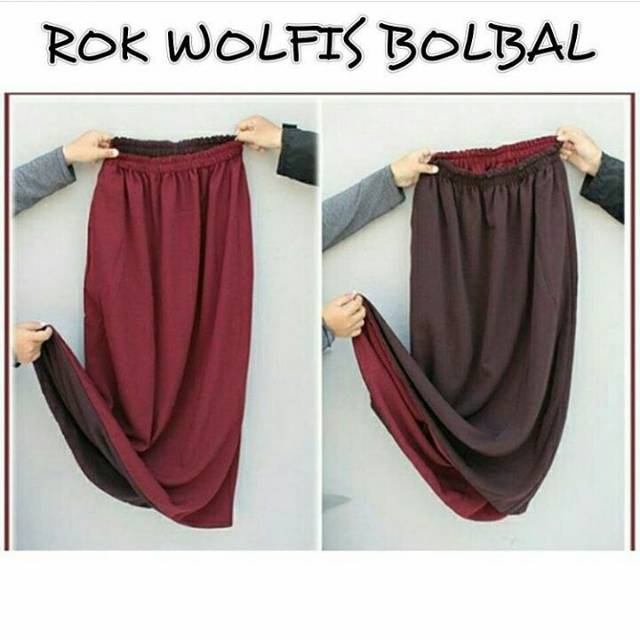 Rok wolfis bolak balik / rok bolbal / rok wolfis bolbal / rok bolbal murah non saku