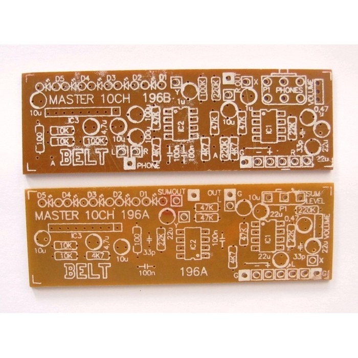 TERBARU PCB MASTER MIXER 10 CHANNEL B-196A DAN B-196B BELT TERLARIS