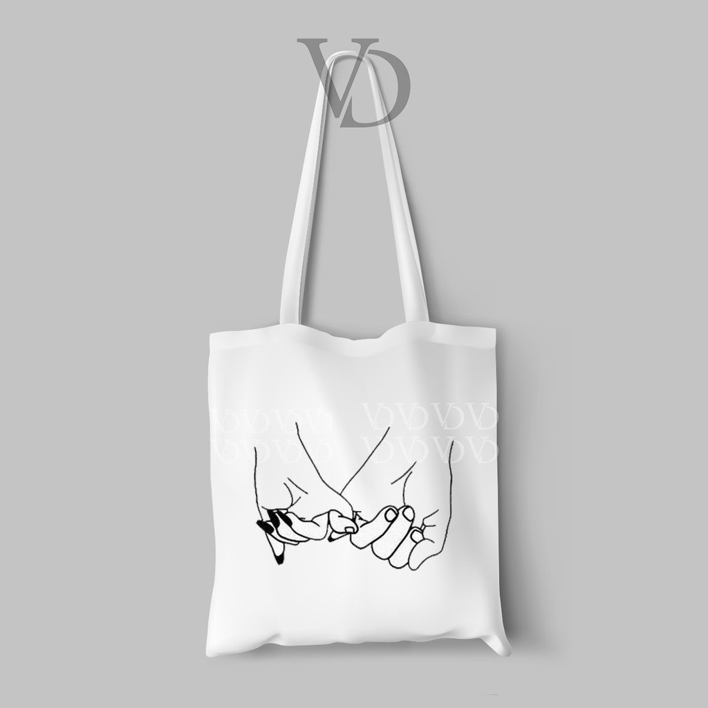 tote bag kanvas motif line art drawing / tas belanja aesthetic