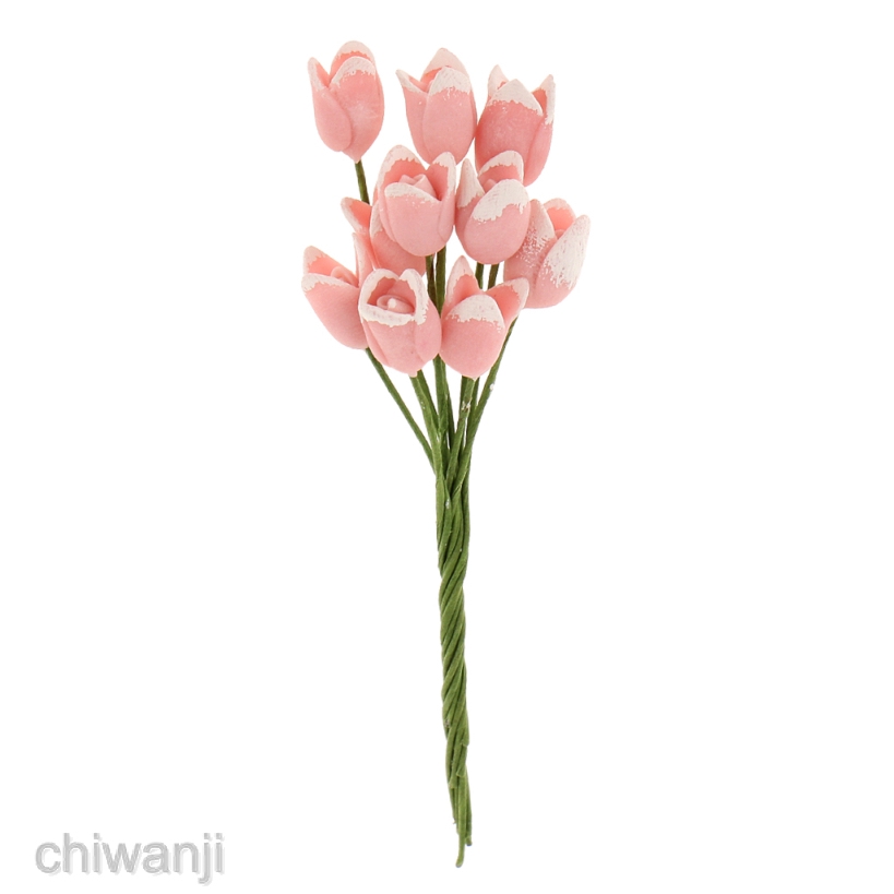 Mainan Miniatur Bunga Tulip Belanda Bahan Clay Warna Pink Skala 1