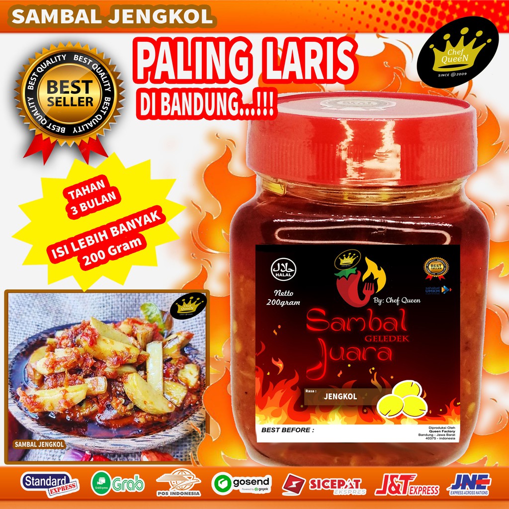 

Termurah Sambal Jengkol Sambel pedas Cabe Cabai bawang Tomat extra hot ulek Makanan Siap Saji 200 gr